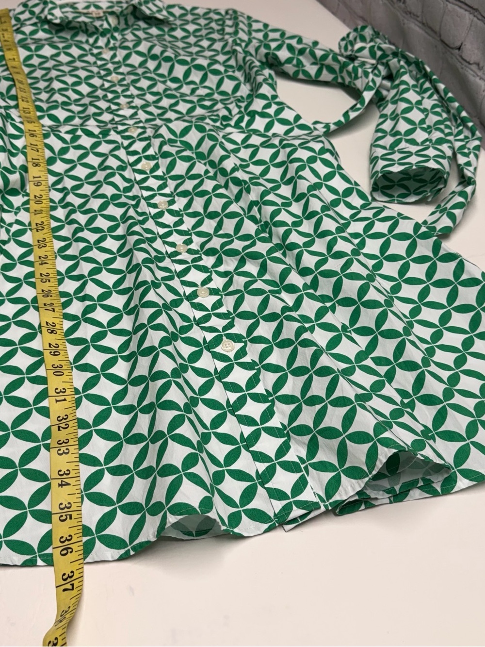 Boden Green Geometric  Shirt Dress size 8R - Picture 5 of 14